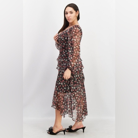 ASTR the Label Floral Print Midi Dress Black Combo 33470 - Picture 4 of 15